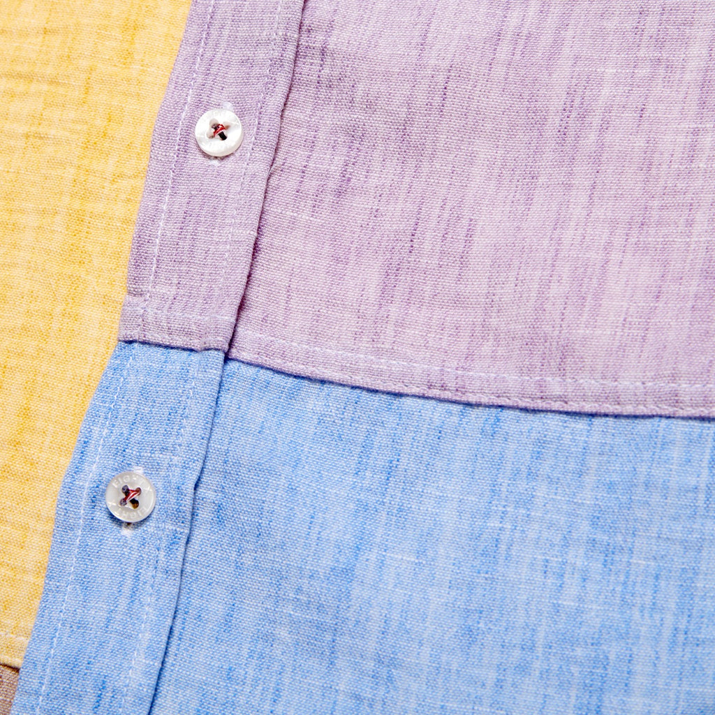 Color Panel Long Sleeve Button Up Shirt Button Down Shirts Eight-X