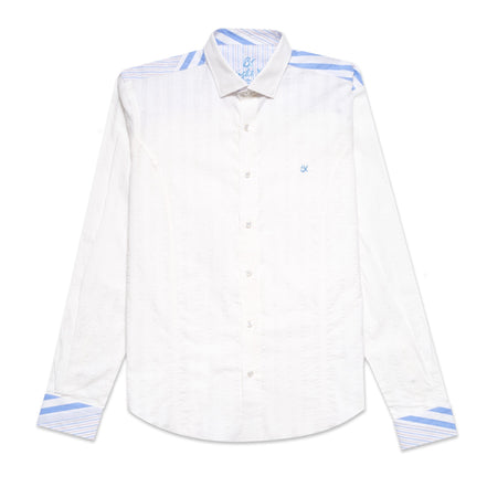 Skyline Stripes Button Up Shirt Button Down Shirts Eight-X WHITE S