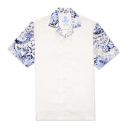 Azure Tapestry Short Sleeve Shirt + Shorts Matching Set Sets Eight-X WHITE S