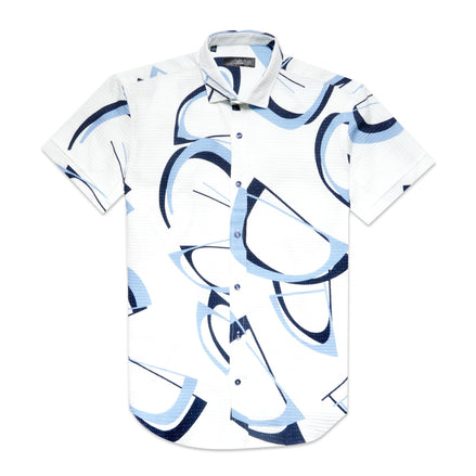 Sleek and Sharp Short Sleeve Shirt + Shorts Matching Set Sets Eight-X WHITE S