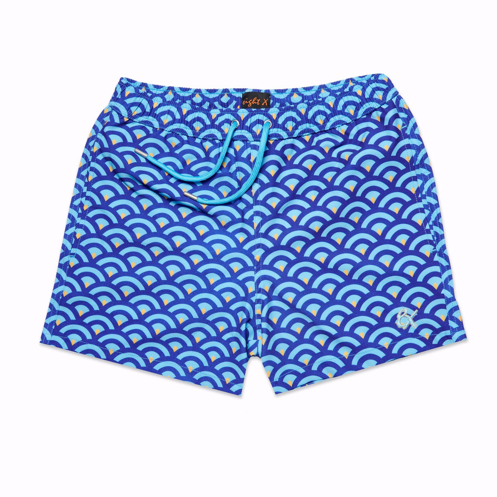 Blue Scale Swim Trunks Swim Wear Eight-X TURQUOISE S