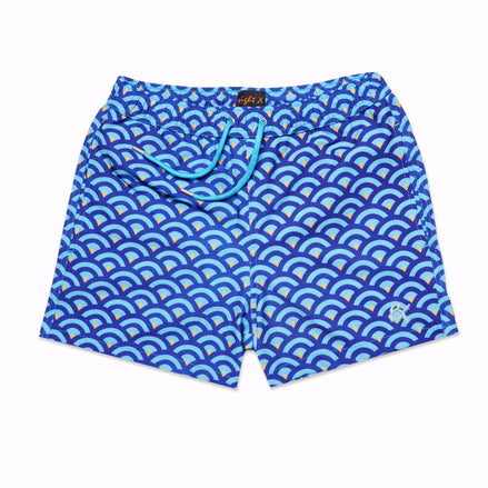 Blue Scale Swim Trunks Swim Wear Eight-X