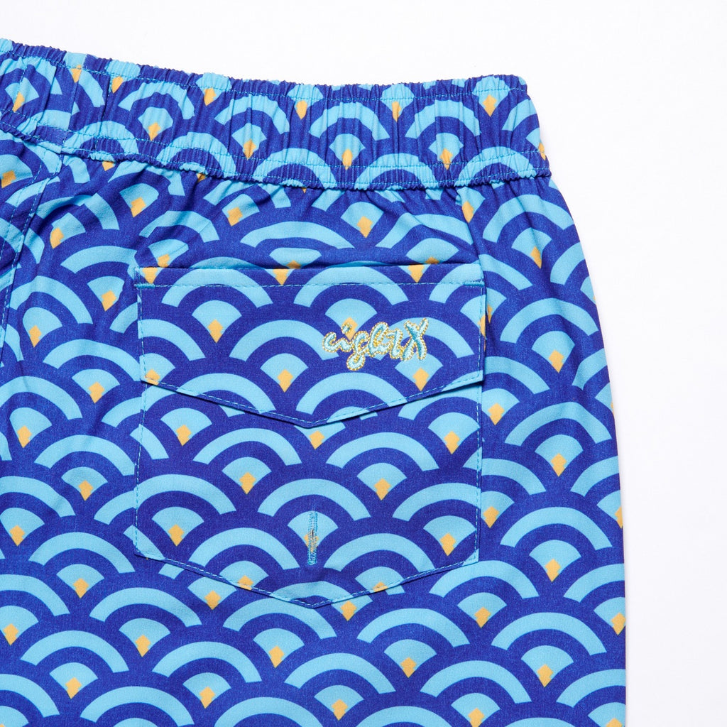 Blue Scale Swim Trunks Swim Wear Eight-X