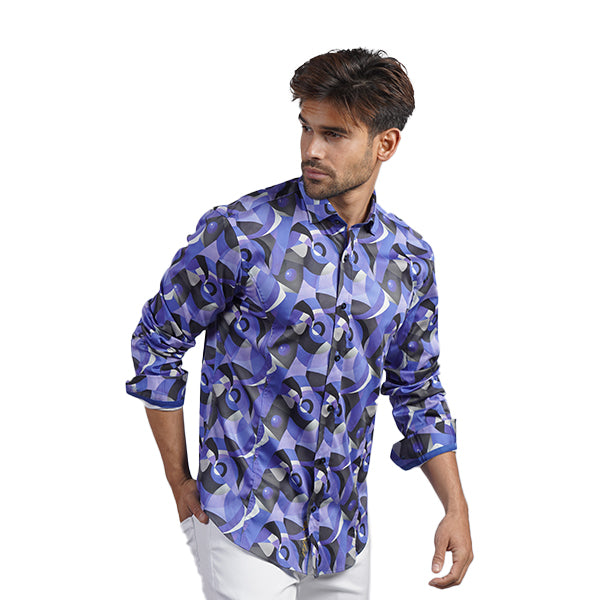 Indigo Fracture PM Edition Button Down Shirt Short Sleeve Shirts Eight-X