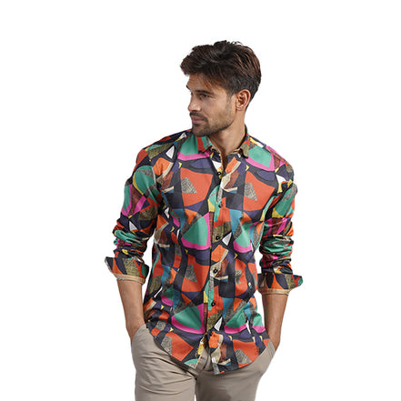 Abstract Canvas PM Edition Button Down Shirt Short Sleeve Shirts Eight-X