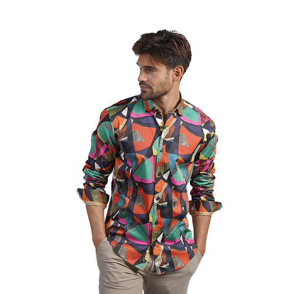 Abstract Canvas PM Edition Button Down Shirt Short Sleeve Shirts Eight-X