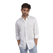 Classic Linen Long Sleeve Button Down Shirt - White Eight-X