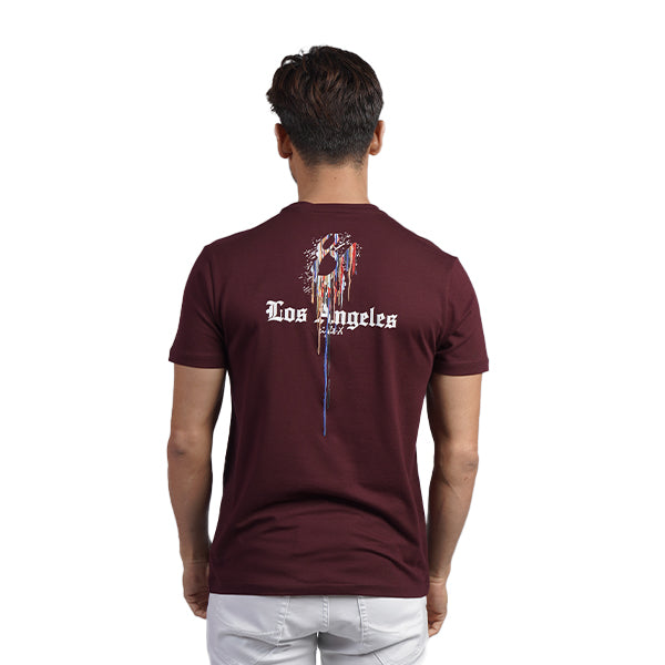 Contents Under Pressure Graphic T-Shirt - Burgundy T-Shirts Eight-X