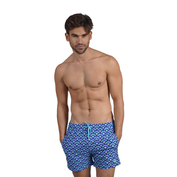 Blue Scale Swim Trunks Swim Wear Eight-X