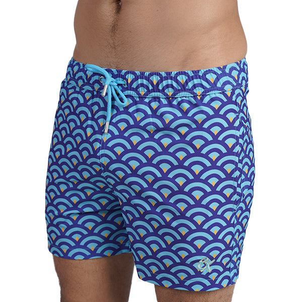 Blue Scale Swim Trunks Swim Wear Eight-X