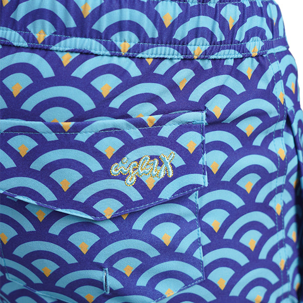 Blue Scale Swim Trunks Swim Wear Eight-X
