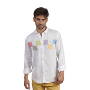 Minos Button Up Shirt - White/Multicolor Button Down Shirts Eight-X
