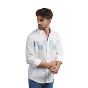 Minos Button Up Shirt - White/Blue Button Down Shirts Eight-X