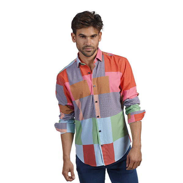 Checkered Overlay Button Up Shirt Button Down Shirts Eight-X