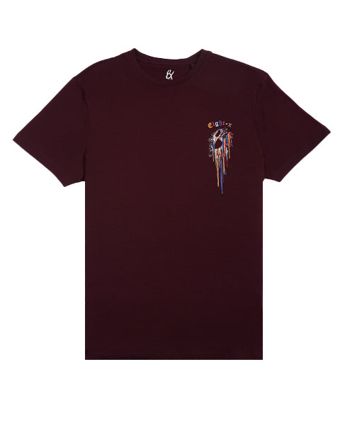 Contents Under Pressure Graphic T-Shirt - Burgundy T-Shirts Eight-X