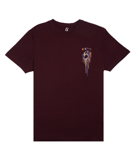 Contents Under Pressure Graphic T-Shirt - Burgundy T-Shirts Eight-X