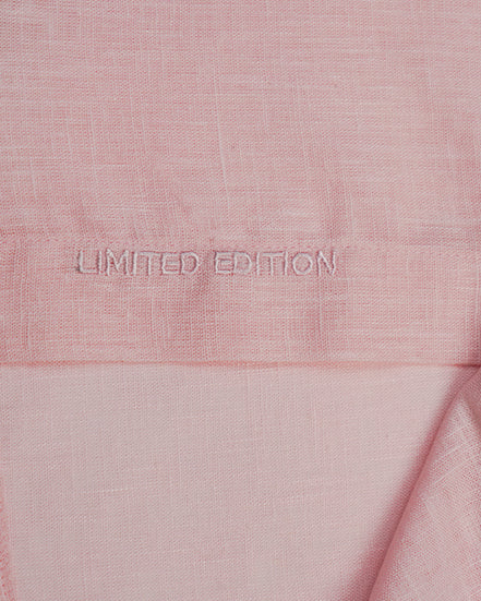 100% Linen Button Long Sleeve Button Down Shirt - Pink Eight-X