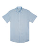 100% Linen Button Short Sleeve Button Down Shirt - Light Blue Eight-X