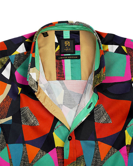 Abstract Canvas PM Edition Button Down Shirt Short Sleeve Shirts Eight-X