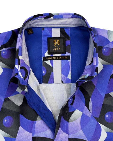 Indigo Fracture PM Edition Button Down Shirt Short Sleeve Shirts Eight-X