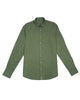 100% Linen Button Long Sleeve Button Down Shirt - Green Eight-X