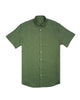 100% Linen Button Short Sleeve Button Down Shirt - Green Eight-X