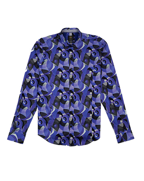 Indigo Fracture PM Edition Button Down Shirt Short Sleeve Shirts Eight-X