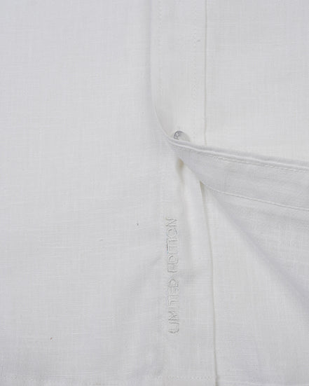 Classic Linen Short Sleeve Button Down Shirt - White Eight-X