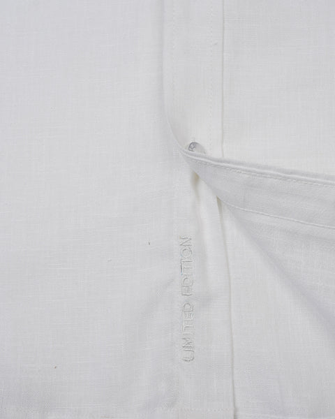 Classic Linen Short Sleeve Button Down Shirt - White Eight-X