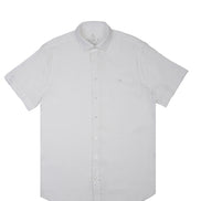 Classic Linen Short Sleeve Button Down Shirt - White Eight-X