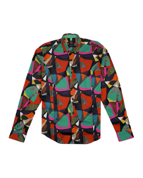 Abstract Canvas PM Edition Button Down Shirt Short Sleeve Shirts Eight-X