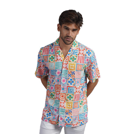 Tesserae Button Up Short Sleeve Short Sleeve Shirts Eight-X