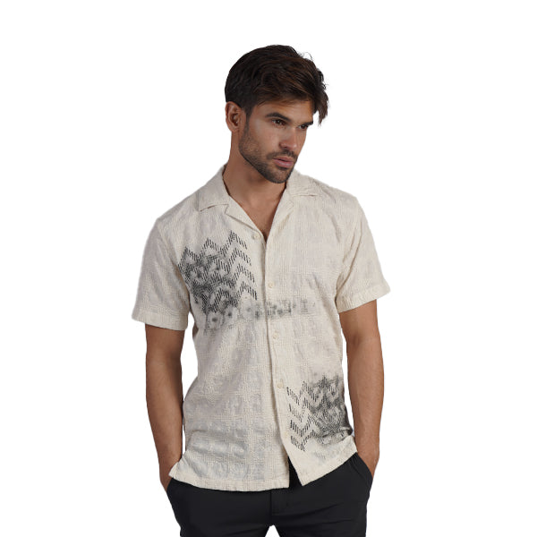Monterra Button Up Short Sleeve Short Sleeve Shirts Eight-X BEIGE S