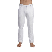 100% Linen Slim Fit Pants - White Linen Eight-X WHITE 29