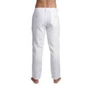 100% Linen Slim Fit Pants - White Linen Eight-X