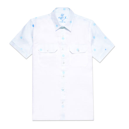 Blue Heat Short Sleeve Shirt + Shorts Matching Set Sets Eight-X