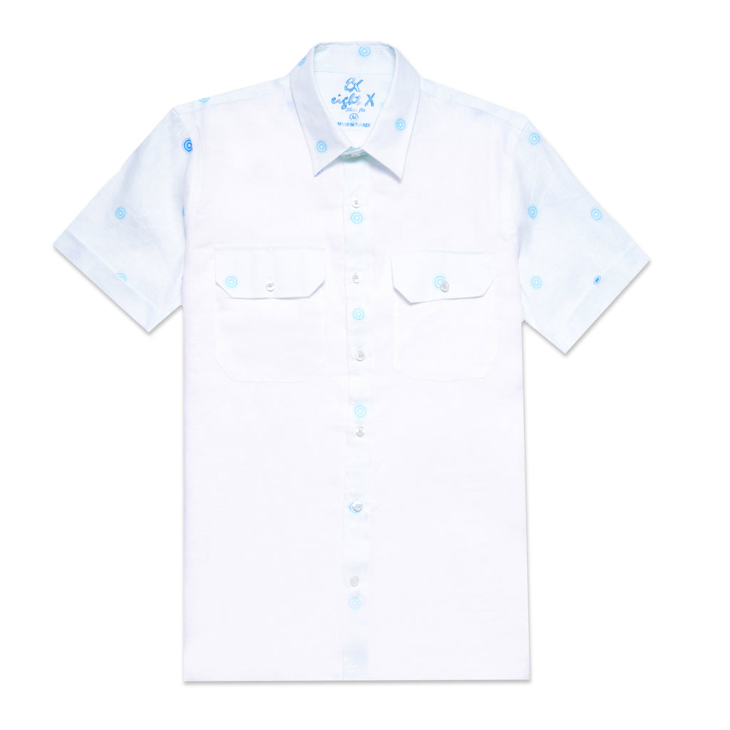 Blue Heat Short Sleeve Shirt + Shorts Matching Set Sets Eight-X