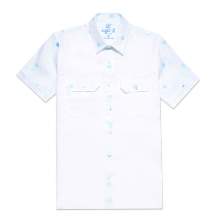 Blue Heat Short Sleeve Shirt + Shorts Matching Set Sets Eight-X