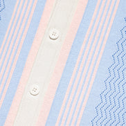 The Linear Knit Polo Shirt - Light Blue Button Down Shirts Eight-X