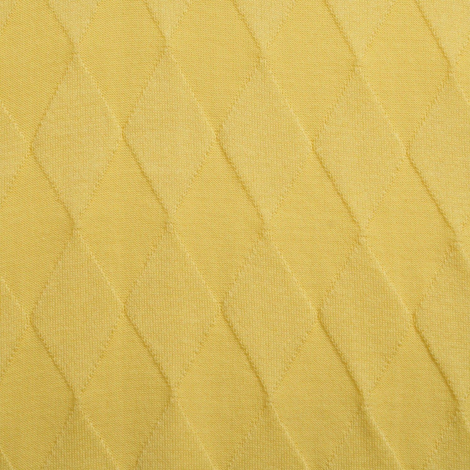 Argyle Solid Knit Polo - Yellow Polos Eight-X