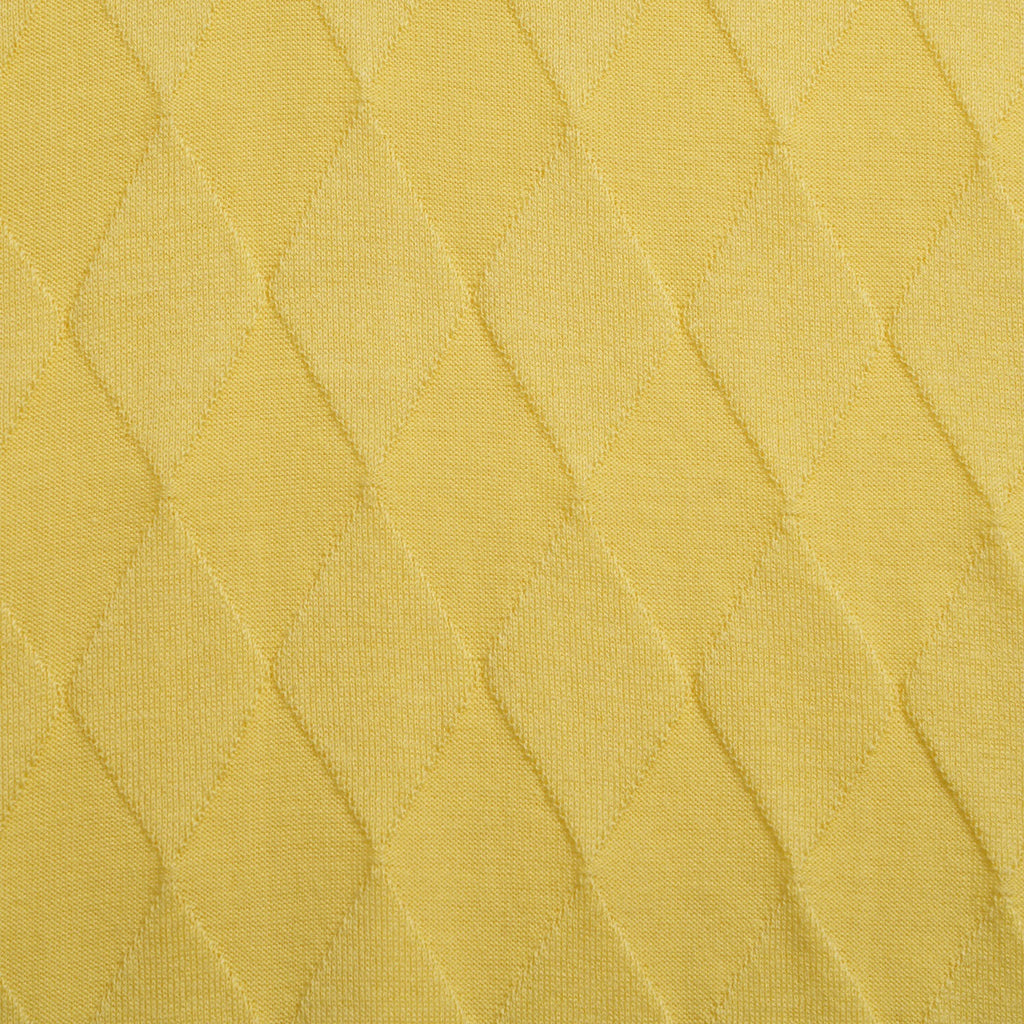 Argyle Solid Knit Polo - Yellow Polos Eight-X