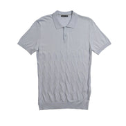 Argyle Solid Knit Polo - Light Blue Polos Eight-X