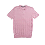 Argyle Solid Knit Polo - Pink Polos Eight-X