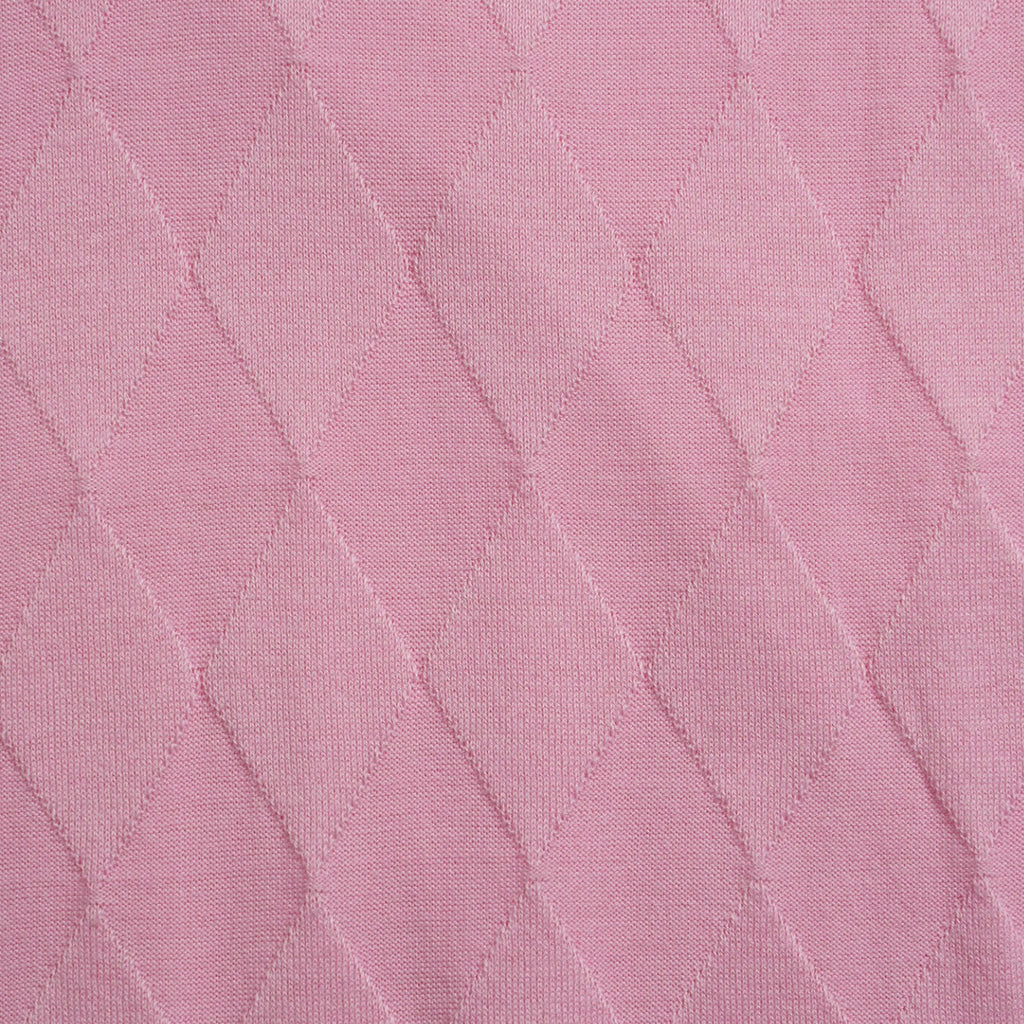 Argyle Solid Knit Polo - Pink Polos Eight-X