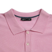 Argyle Solid Knit Polo - Pink Polos Eight-X