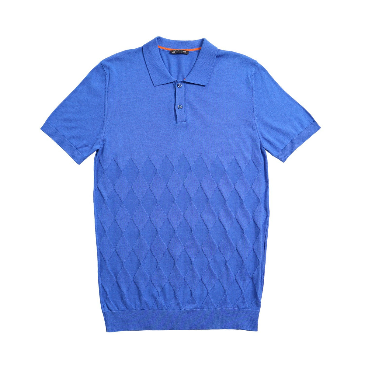 Argyle Knit Polo - Royal Blue Polos Eight-X