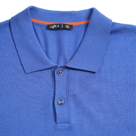 Argyle Knit Polo - Royal Blue Polos Eight-X