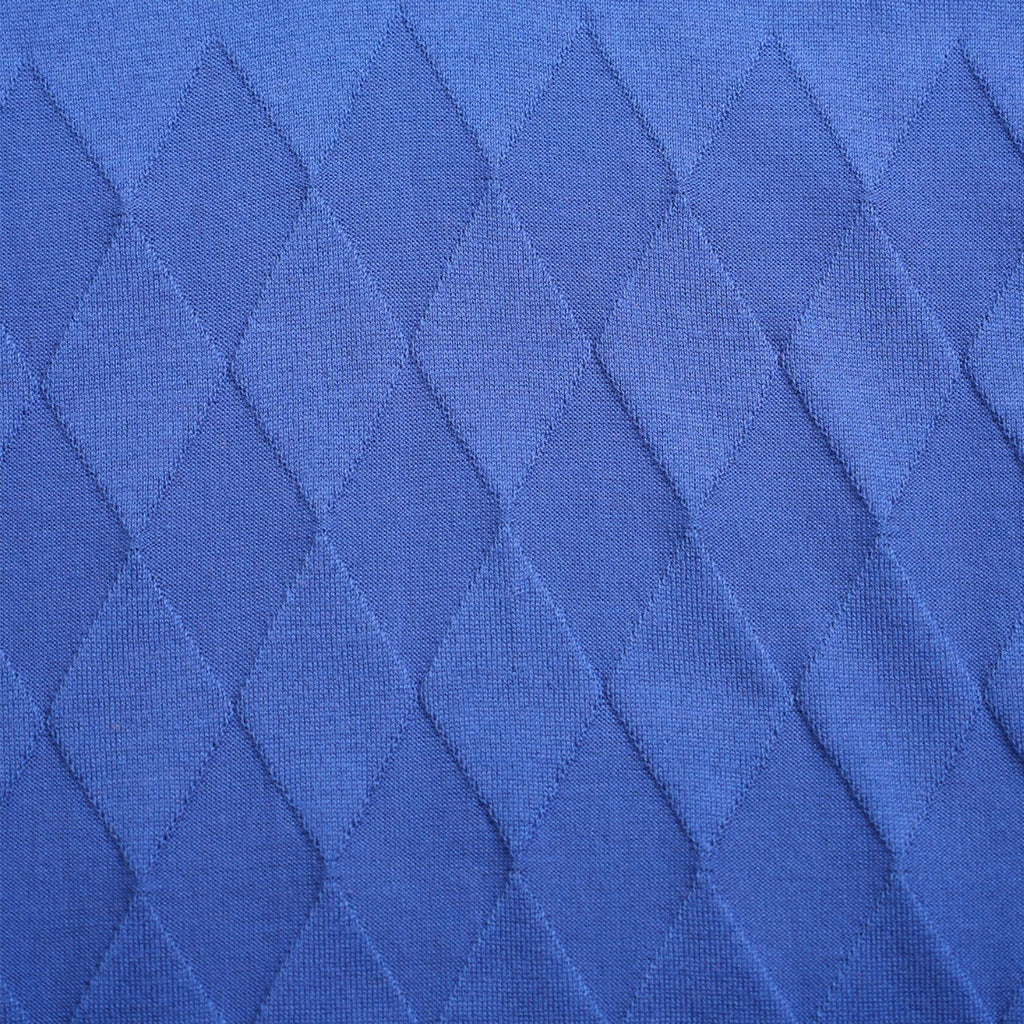 Argyle Knit Polo - Royal Blue Polos Eight-X
