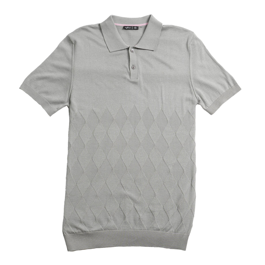 Argyle Knit Polo - Grey – Eight-X