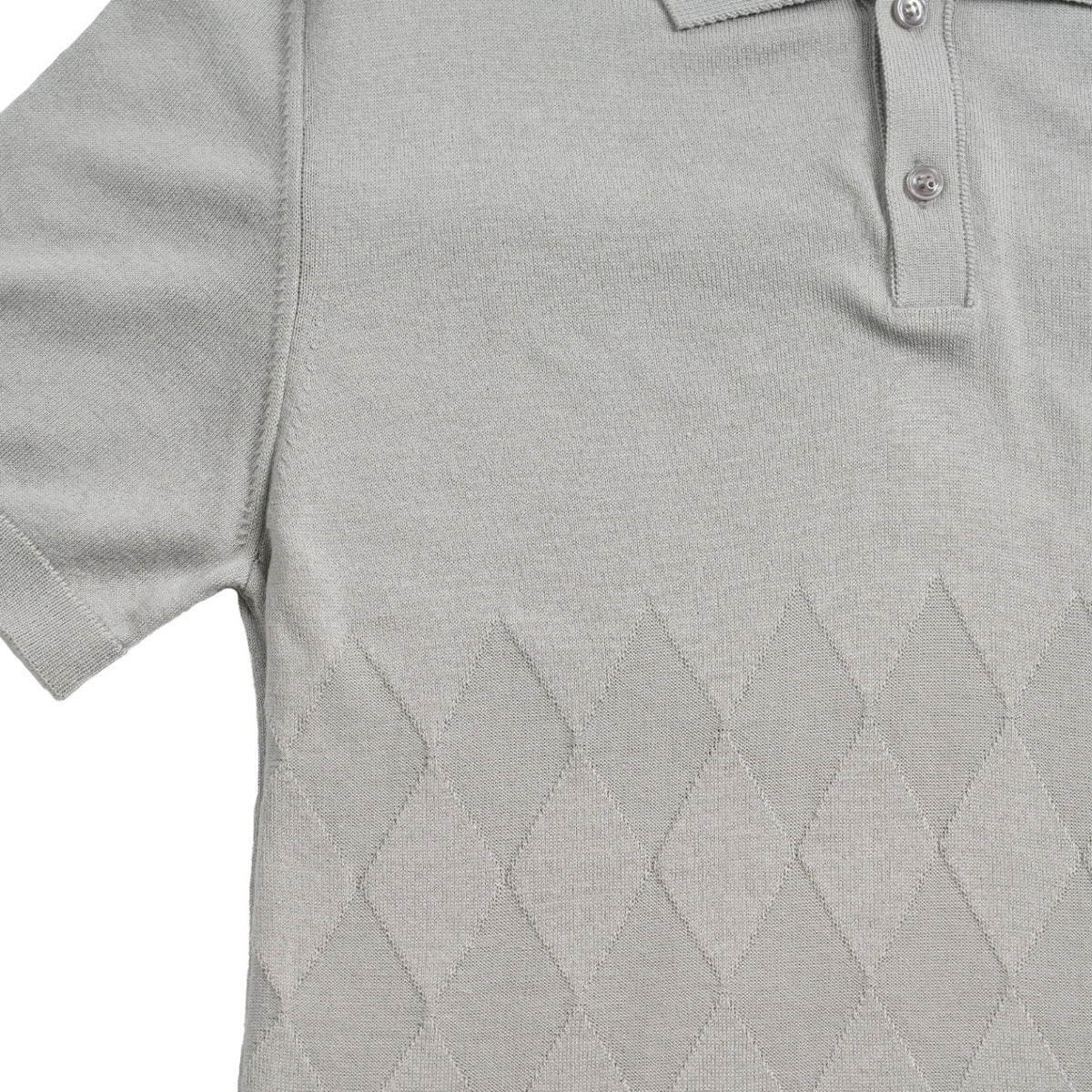 Argyle Knit Polo - Grey Polos Eight-X
